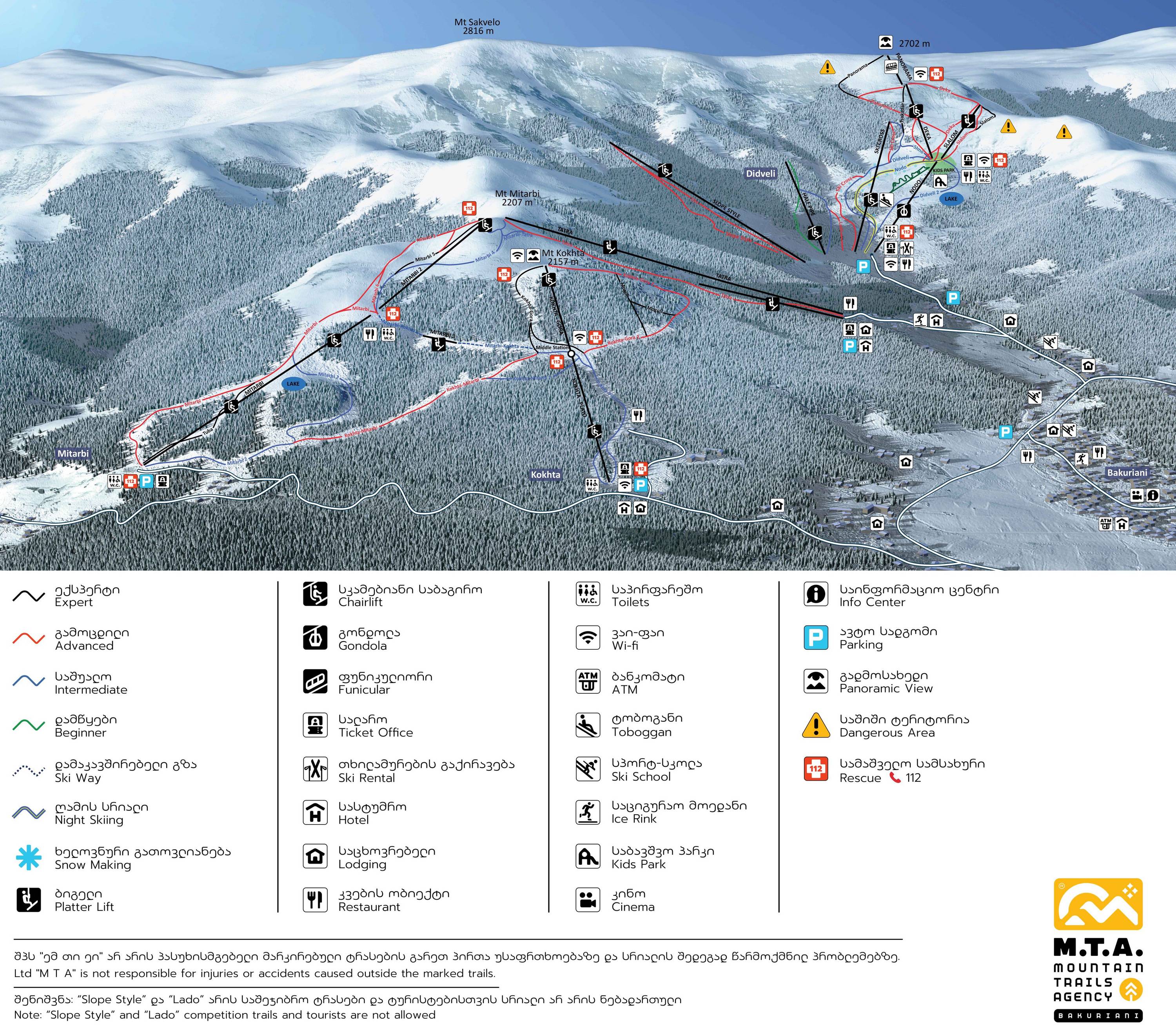 Bakuriani Slope Map