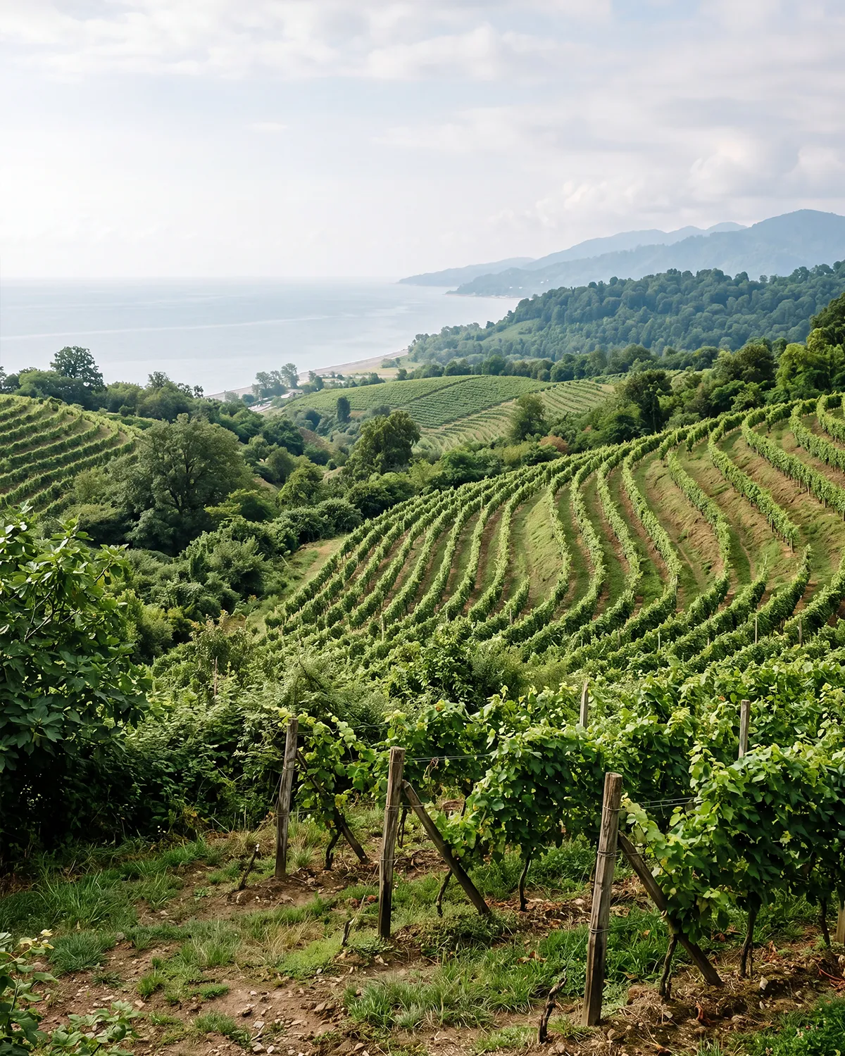 Coastal vineyard landscape