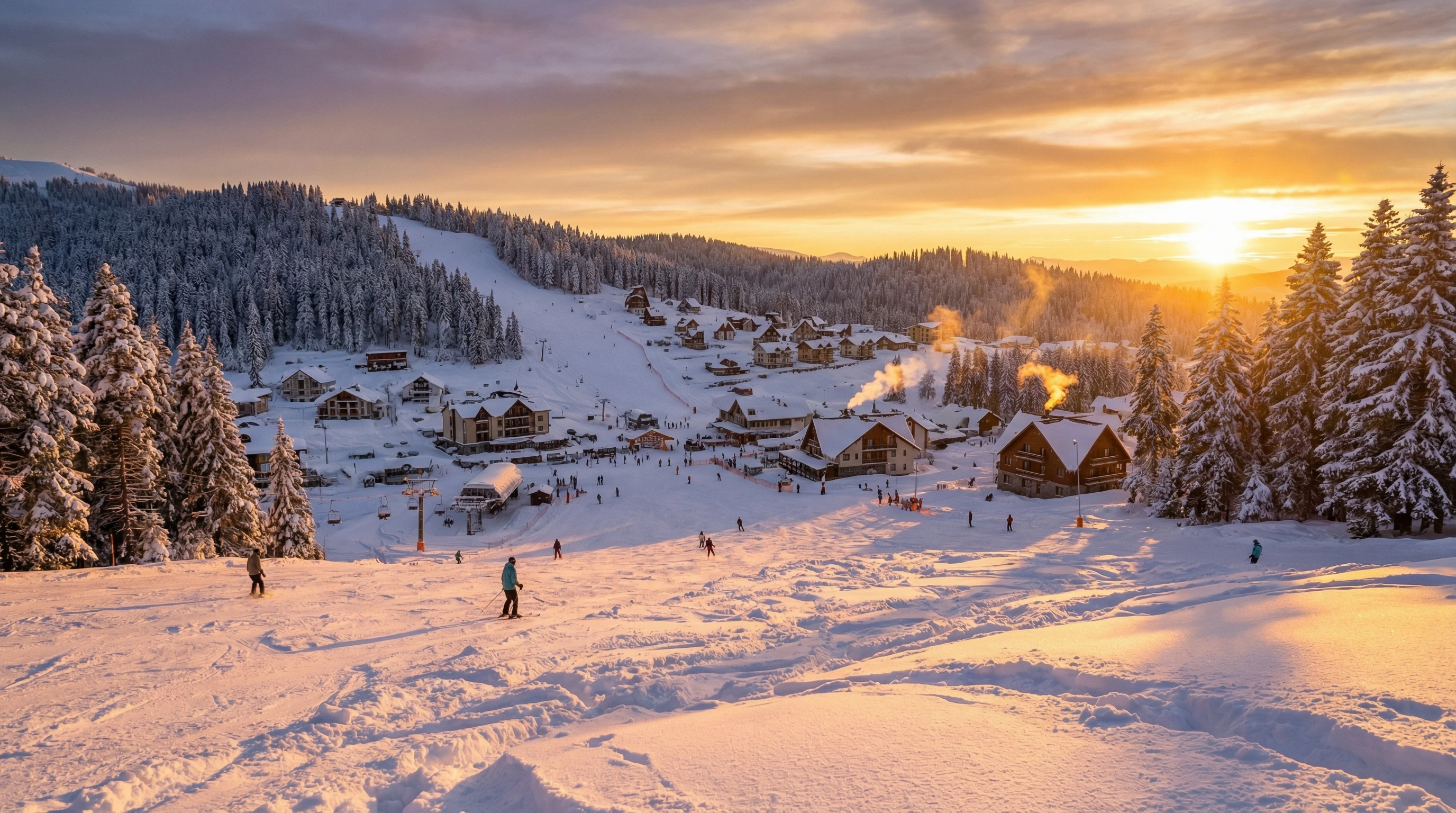 Golden hour in Bakuriani Ski Resort