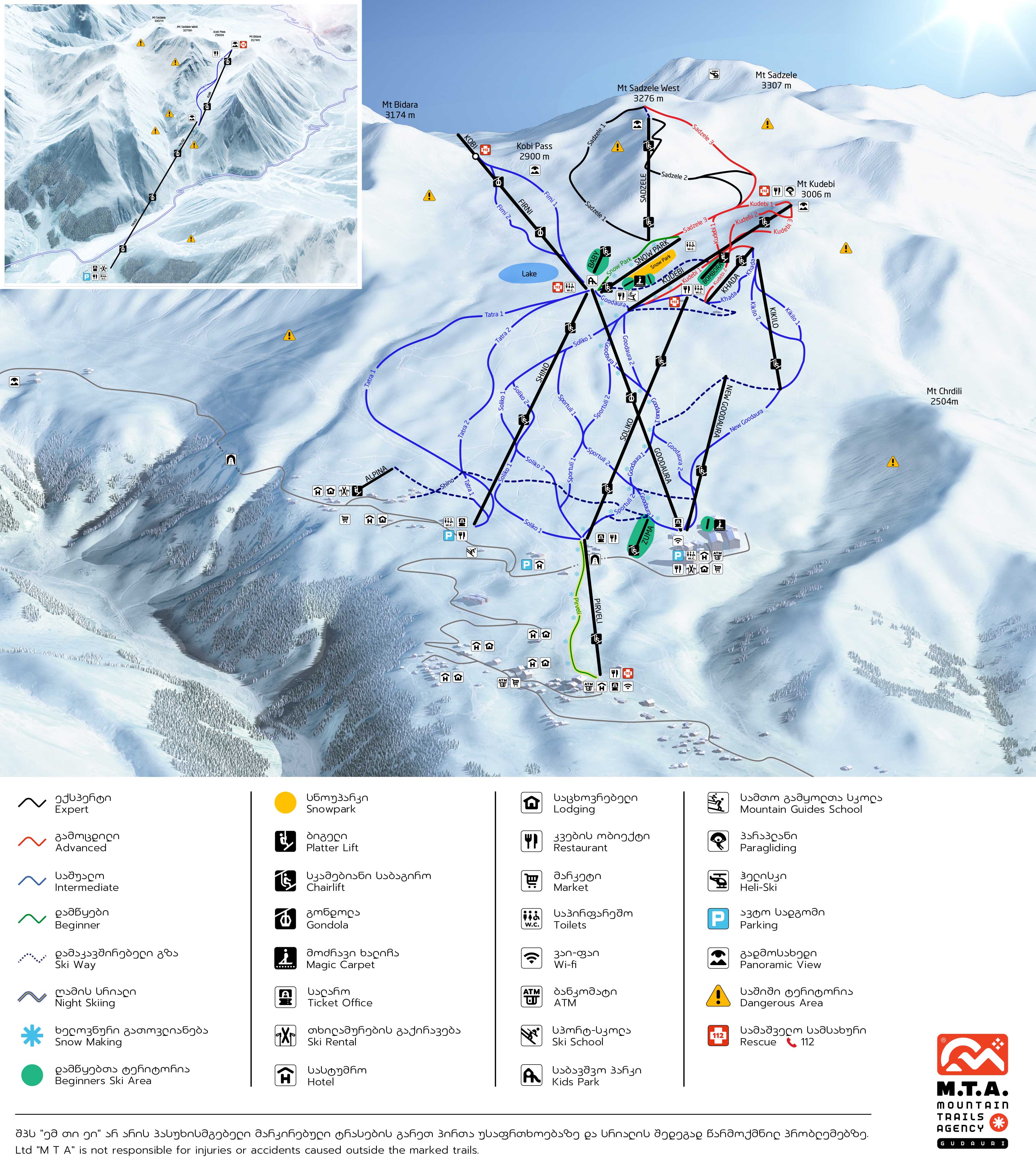 Gudauri Slope map