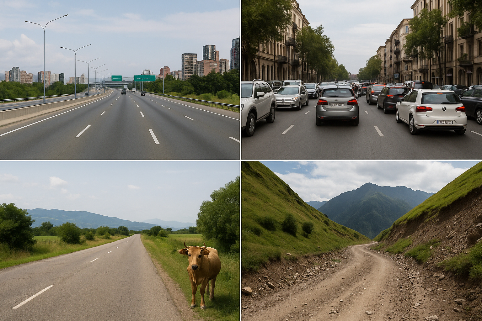 Different types of Georgian roads