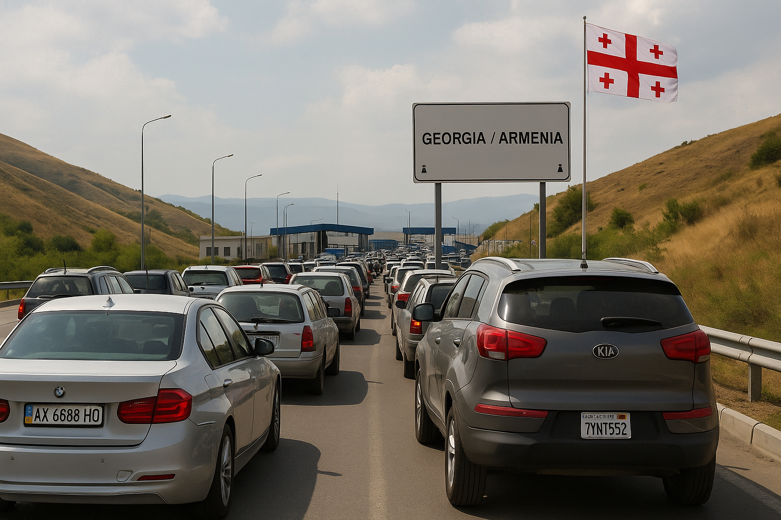 Пограничный переход между Грузией и Арменией